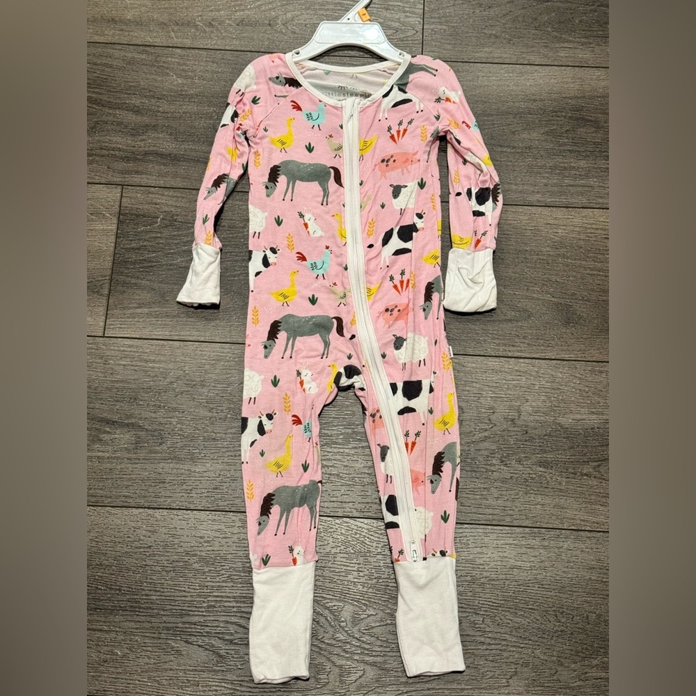 Little Sleepies Pink Farm Animals Zippy